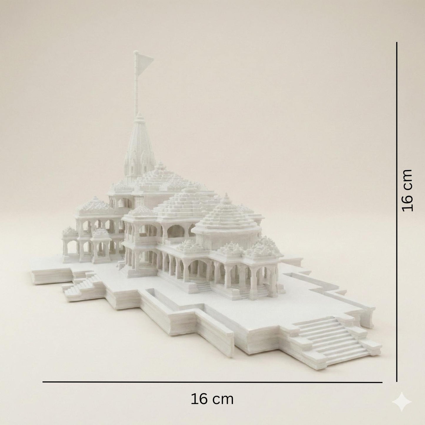 Ram Janmabhoomi Divya Mandir - Premium 3D Printed Ayodhya Temple