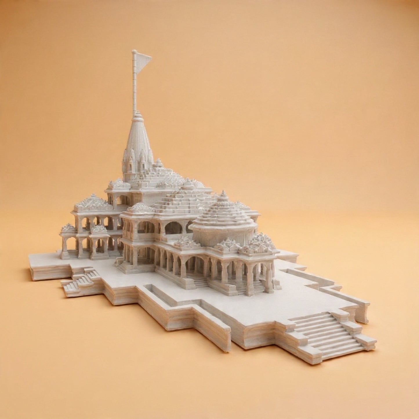 Ram Janmabhoomi Divya Mandir - Premium 3D Printed Ayodhya Temple