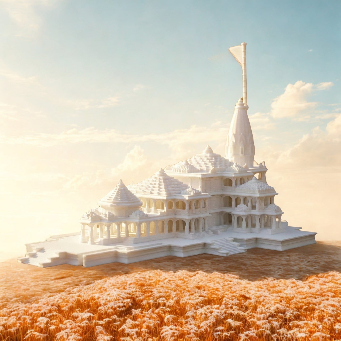 Ram Janmabhoomi Divya Mandir - Premium 3D Printed Ayodhya Temple