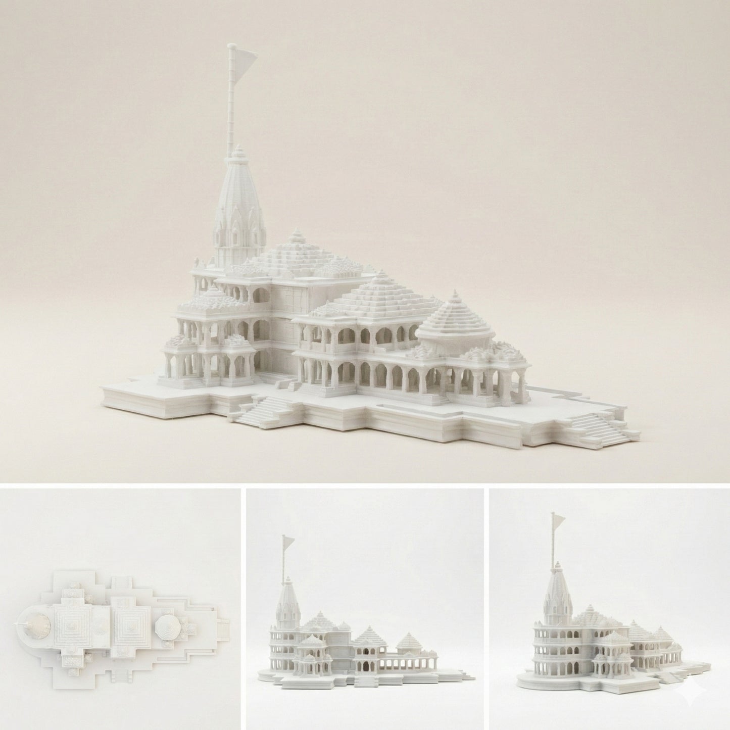 Ram Janmabhoomi Divya Mandir - Premium 3D Printed Ayodhya Temple