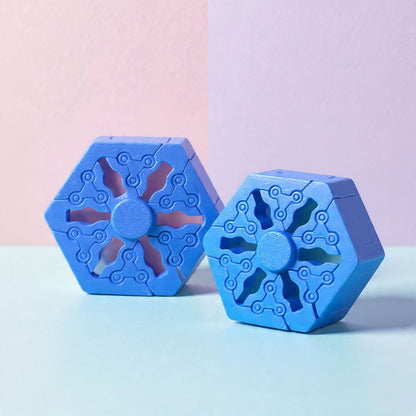 3D Printed Hexa Spin Fidget Stress Relief Toy