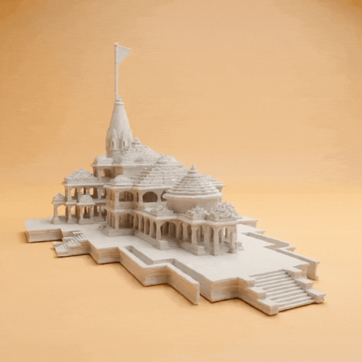 Ram Janmabhoomi Divya Mandir - Premium 3D Printed Ayodhya Temple